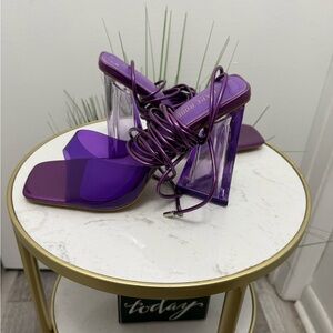 Cape Robbin Purple Silver Strappy Heels